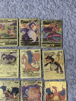 Set of 50 Charizard V, VMax, GX, EX & More Gold Foil Fan Art Card MP-LP - Image 4