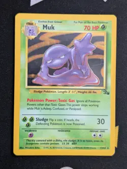 Muk - 13/62 - Pokemon Fossil Unlimited Holo Rare Card WOTC MP - Image 1