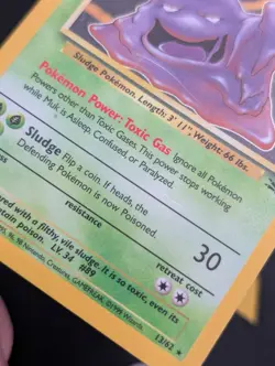 Muk - 13/62 - Pokemon Fossil Unlimited Holo Rare Card WOTC MP - Image 4