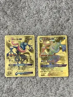 Set of 2 Greninja GX HP230 Shuriken Flurry Gold Foil Fan Art Card - Image 1