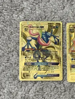 Set of 2 Greninja GX HP230 Shuriken Flurry Gold Foil Fan Art Card - Image 2
