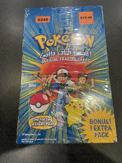 1999 Pokemon Official Trading Cards TOPPS Blue Label Sealed With Rip - Image 1