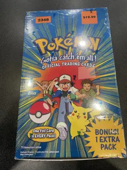 1999 Pokemon Official Trading Cards TOPPS Blue Label Sealed With Rip - Image 2
