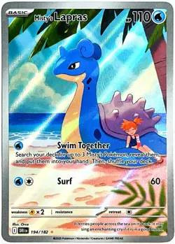Mistys Lapras 194/182 Illustration Rare Pokemon Card 2025 Destined Rivals NM+ - Image 1
