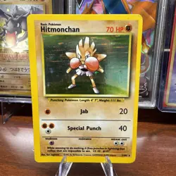 Pokemon TCG Hitmonchan Base Set, Holo Unlimited Rare Card 7/102 LP Condition - Image 1