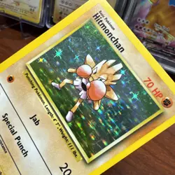 Pokemon TCG Hitmonchan Base Set, Holo Unlimited Rare Card 7/102 LP Condition - Image 3