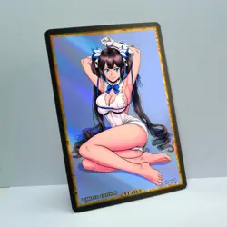 HESTIA Waifu Anime Card LIMITED 1/1 Custom TCG Holo Goddess Story ACG T13315 - Image 2