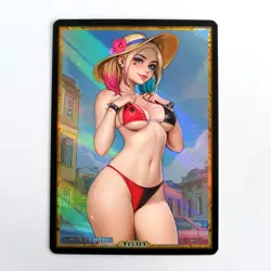 HARLEY QUINN Waifu Anime Card LIMITED 1/1 Custom TCG Holo T13314 - Image 1