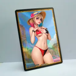 HARLEY QUINN Waifu Anime Card LIMITED 1/1 Custom TCG Holo T13314 - Image 2