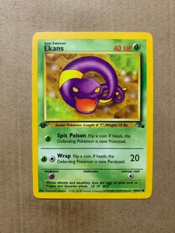 1st Edition Ekans 46/62 Fossil Set - Common Pokemon Card - NM/Mint - Image 1