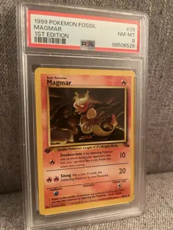 Pokemon TCG Magmar Fossil Card 39/62 Regular 1st Edition Uncommon PSA 8 - Image 4