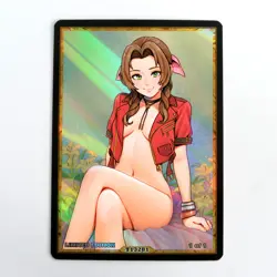 AERITH GAINSBOROUGH Waifu Anime Card LIMITED 1/1 Custom TCG Holo T13281 - Image 1