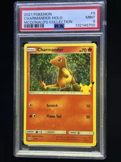 2021 Pokemon McDonalds Collection #9 Charmander Holo PSA 9 MINT Graded Card - Image 1
