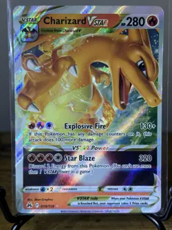 Pokemon TCG Charizard VSTAR Crown Zenith Holo Ultra Rare Card 019/159 NM - Image 1
