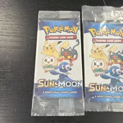 SEALED (4) PACKS Pokemon (2017)GENERAL MILLS Sun and Moon MINI PACK 3-Card - Image 2