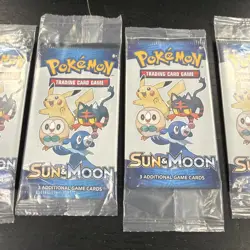 SEALED (4) PACKS Pokemon (2017)GENERAL MILLS Sun and Moon MINI PACK 3-Card - Image 3