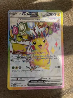 Pokemon Pikachu EX Surging Sparks 219/191 Ultra Rare Card NM Free Shipping - Image 1