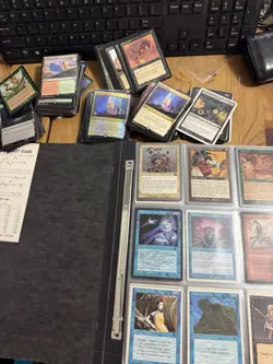 vintage magic the gathering lot OG Foils, Rares Many Binder Pages - Image 1