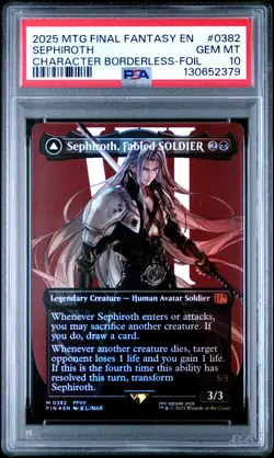 2025 #0382 SEPHIROTH, FABLED SOLDIER/SEPHIROTH, ONE-WINGED ANGEL PSA 10 - Image 1