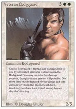Moderate Play, English MTG Regular Veteran Bodyguard 3rd Edition Magic the Gathe - Image 1