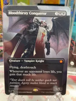 x1 Bloodthirsty Conqueror FDN Foundations MTG 318 MYTHIC BORDERLESS M/NM 1x - Image 1