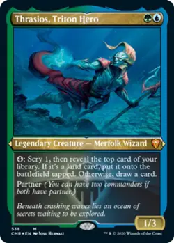 1x Thrasios, Triton Hero - Foil Etched Light Play MTG Magic - Kid Icarus - - Image 1