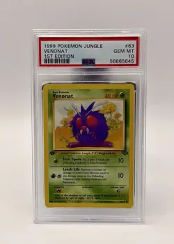 Pokemon TCG Venonat 1st Edition Jungle #63 PSA 10 GEM MT - Image 1