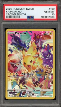 Pokemon Pikachu Crown Zenith Secret Rare Full Art #160 PSA 10 Gem Mint - Image 1