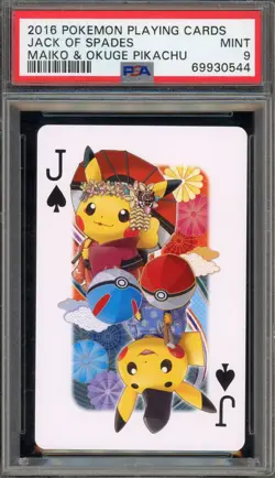 Pokemon Maiko & Okuge Pikachu Jack of Spades Playing Cards PSA 9 Mint - Image 1