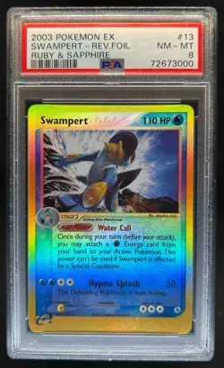 2003 Pokemon EX Ruby & Sapphire Swampert Reverse Holo #13/109 PSA 8 - Image 1