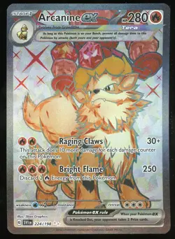 Pokemon TCG Arcanine EX Holo Ultra Rare Full Art S&V Scarlet & Violet 224/198 NM - Image 1