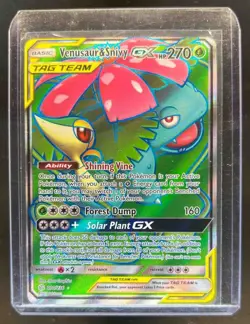 2019 Pokemon Sun & Moon Cosmic Eclipse Venusaur Snivy Tag Team #210/236 - Image 1