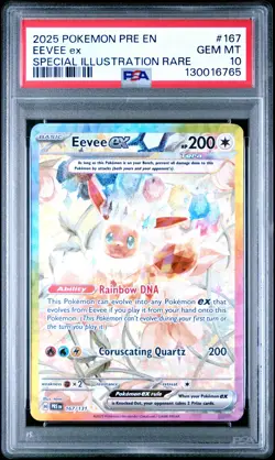 2025 POKEMON PRISMATIC EVOLUTIONS SPECIAL ILLUSTRATION RARE EEVEE EX PSA 10 - Image 1