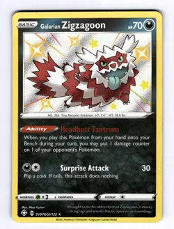 Galarian Zigzagoon Shining Fates: Shiny Vault #SV078 (2020) Holo NM Pokemon - Image 1