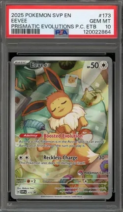 Pokemon Center Stamp Promo Eevee Prismatic Evolutions ETB SVP EN 173 PSA 10 - Image 1