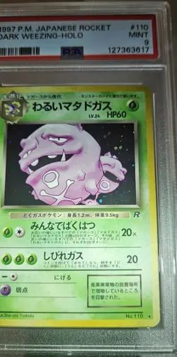 1997 Pokemon Japanese Team Rocket Dark Weezing. Holo # 110 PSA-9 - Image 2
