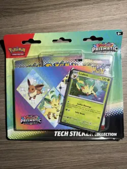 Pokemon Prismatic Evolutions Tech Sticker Collection LEAFEON - FACTORY SEALED - Image 1