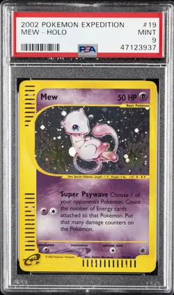 2002 POKEMON EXPEDITION #19 MEW-HOLO PSA 9 - Image 1