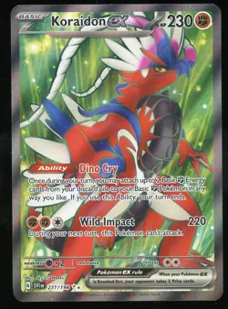 Pokemon TCG Koraidon EX Holo Ultra Rare Full Art S&V Scarlet & Violet 231/198 NM - Image 1