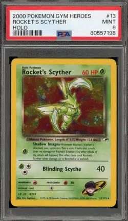 Pokemon Rocket's Scyther Gym Heroes Unlimited Holo Rare #13 PSA 9 Mint - Image 1