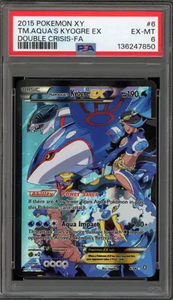 Pokemon Team Aqua's Kyogre EX Double Crisis Full Art #6 PSA 6 - Image 1