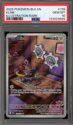 Pokemon Klink Black Bolt Illustration Rare #139 PSA 10 Gem Mint - Image 1