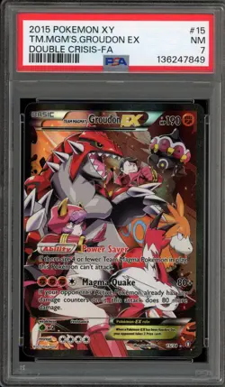 Pokemon Team Magma's Groudon EX Double Crisis Full Art #15 PSA 7 - Image 1