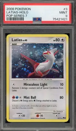 Pokemon Latias POP Series 7 Holo Rare #3 PSA 9 Mint - Image 1