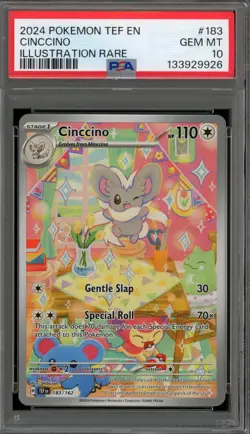 Pokemon Cinccino Temporal Forces Illustration Rare #183 PSA 10 Gem Mint - Image 1