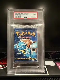 PSA 9 1999 WOTC ENGLISH POKEMON TCG BASE SET UNLIMITED FOIL PACK BLASTOISE ART - Image 1