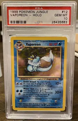 Pokemon Vaporeon Jungle Holo #12 PSA 10 Gem Mint - POP 34 - Image 2