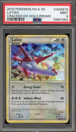 Pokemon Latias HeartGold & SoulSilver Cracked Ice Holo Promo HGSS10 PSA 9 Mint - Image 1