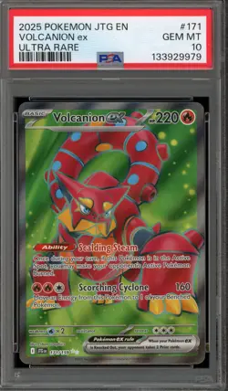 Pokemon Volcanion ex Journey Together Ultra Rare #171 PSA 10 Gem Mint - Image 1