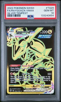2022 POKEMON SWORD & SHIELD SILVER TEMPEST #TG29 FULL ART/RAYQUAZA VMAX PSA 10 - Image 1